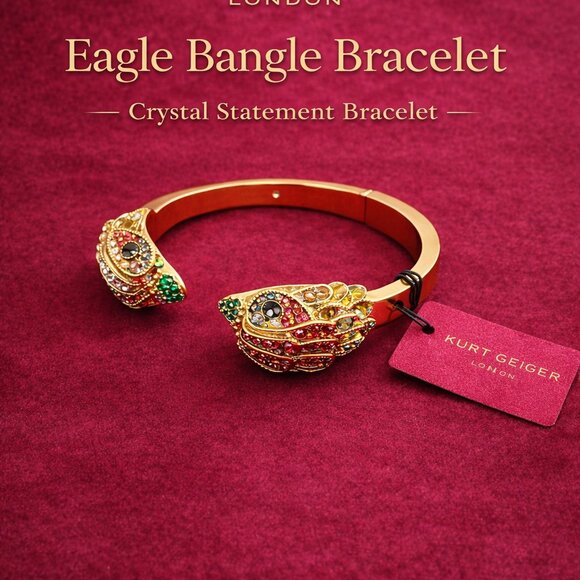 Kurt Geiger London Eagle Bangle Bracelet – Crystal Statement Bracelet - Picture 8 of 12